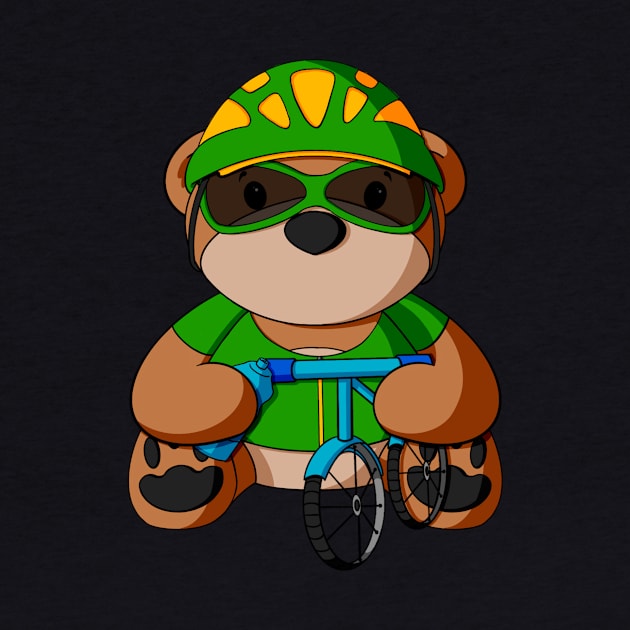 Biking Teddy Bear by Alisha Ober Designs